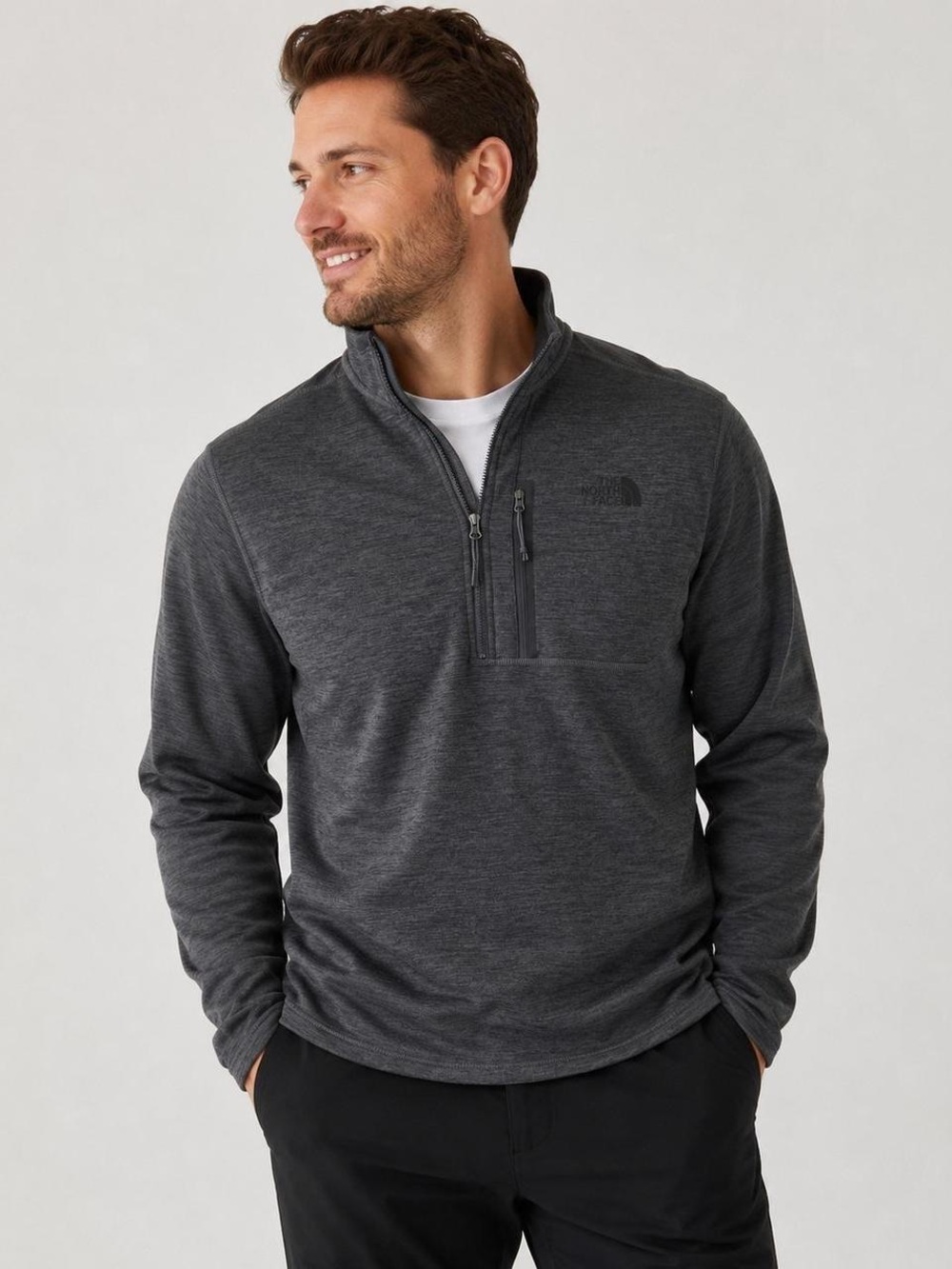 The North Face Men's Dark Charcoal Zip-Up Pullover